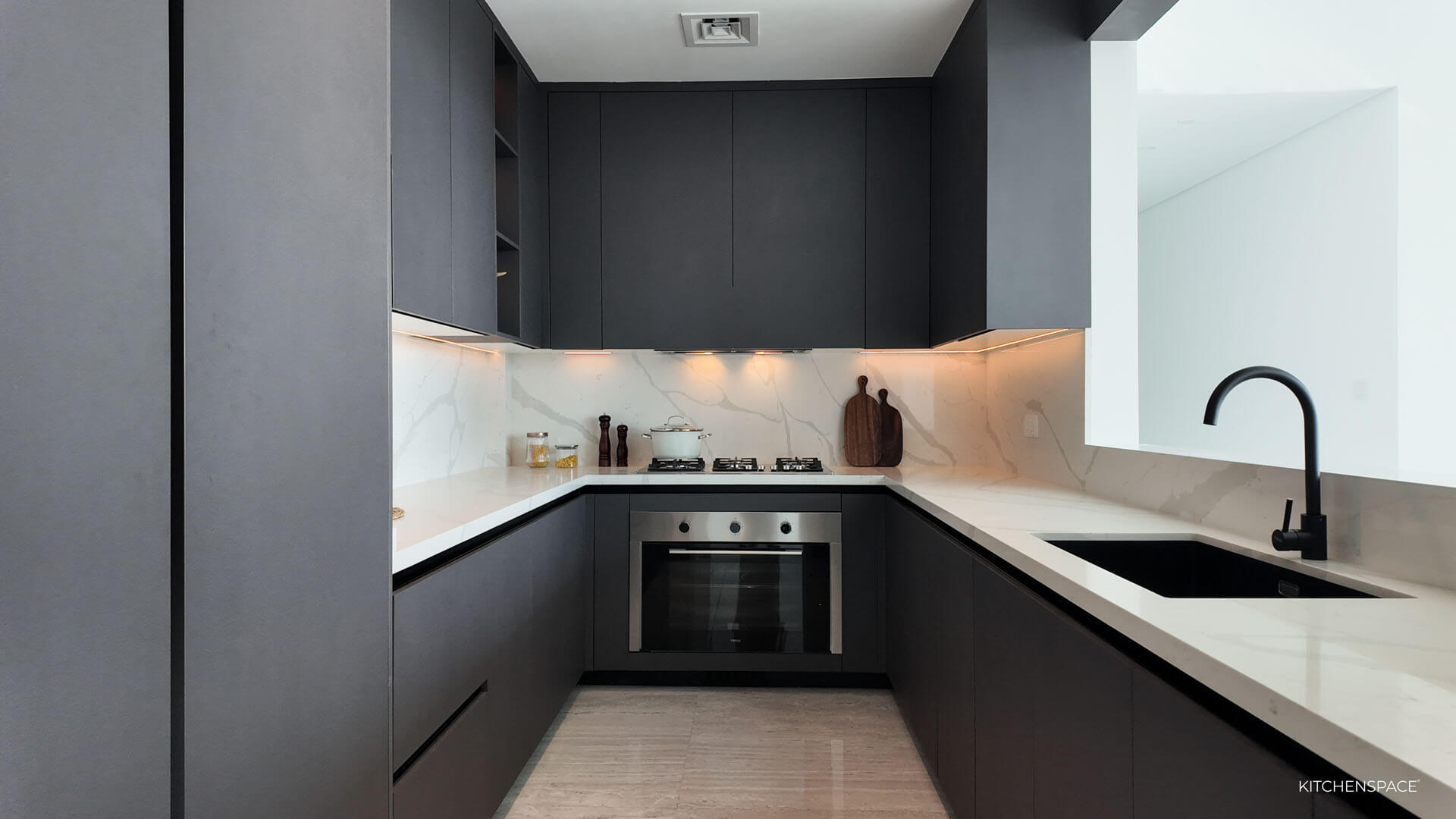 Monochromatic Urban Kitchen Sanctuary